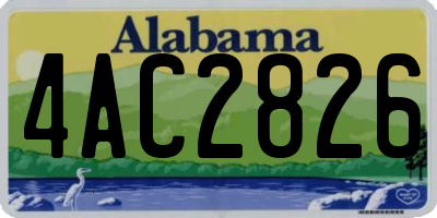 AL license plate 4AC2826