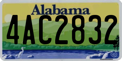 AL license plate 4AC2832