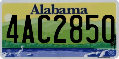 AL license plate 4AC2850