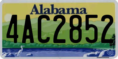 AL license plate 4AC2852