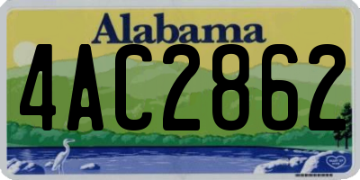 AL license plate 4AC2862