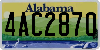 AL license plate 4AC2870