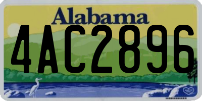 AL license plate 4AC2896
