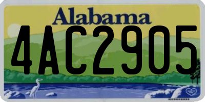 AL license plate 4AC2905