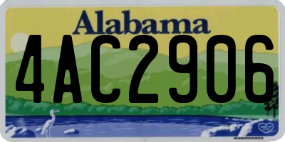 AL license plate 4AC2906