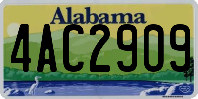 AL license plate 4AC2909