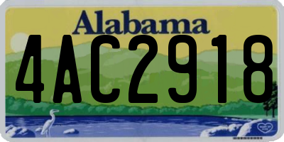 AL license plate 4AC2918