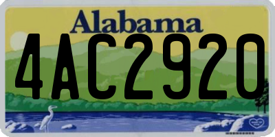 AL license plate 4AC2920