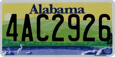 AL license plate 4AC2926