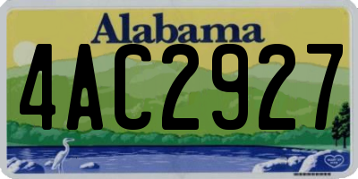 AL license plate 4AC2927