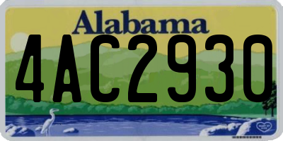 AL license plate 4AC2930