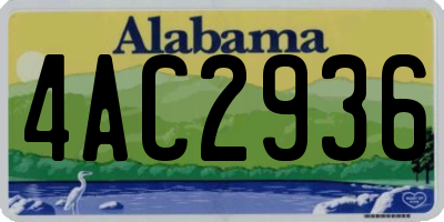 AL license plate 4AC2936