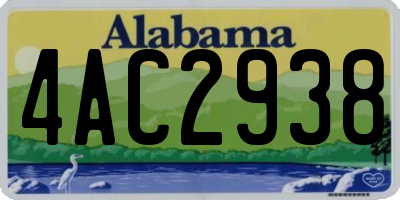 AL license plate 4AC2938