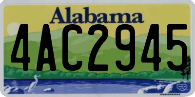 AL license plate 4AC2945
