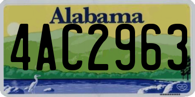 AL license plate 4AC2963
