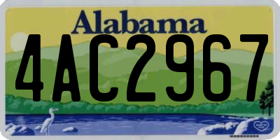AL license plate 4AC2967