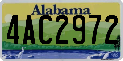 AL license plate 4AC2972