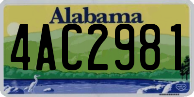 AL license plate 4AC2981