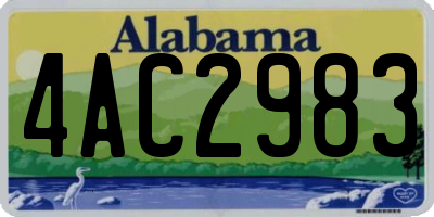 AL license plate 4AC2983