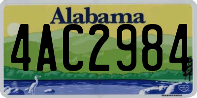 AL license plate 4AC2984