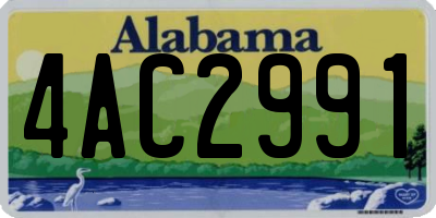 AL license plate 4AC2991