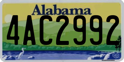 AL license plate 4AC2992
