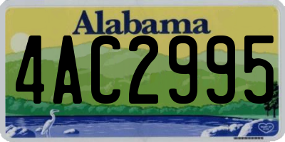 AL license plate 4AC2995