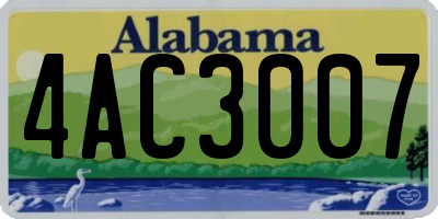 AL license plate 4AC3007