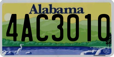 AL license plate 4AC3010