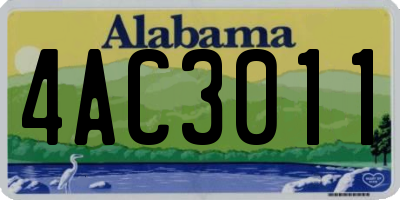 AL license plate 4AC3011