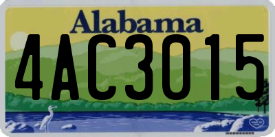 AL license plate 4AC3015