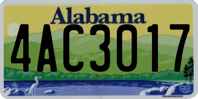 AL license plate 4AC3017