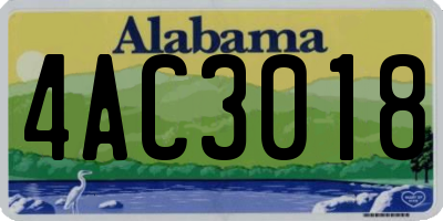 AL license plate 4AC3018