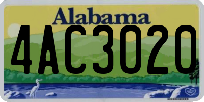 AL license plate 4AC3020