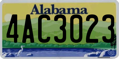 AL license plate 4AC3023