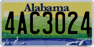AL license plate 4AC3024