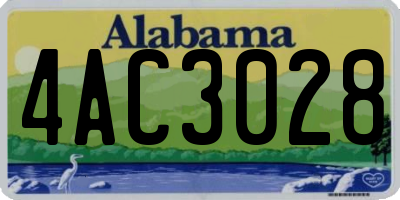 AL license plate 4AC3028