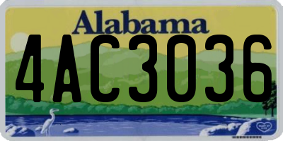 AL license plate 4AC3036