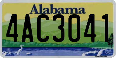 AL license plate 4AC3041