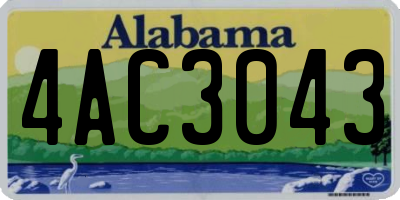 AL license plate 4AC3043