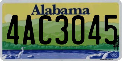 AL license plate 4AC3045