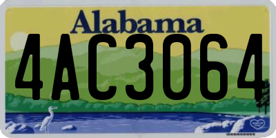 AL license plate 4AC3064