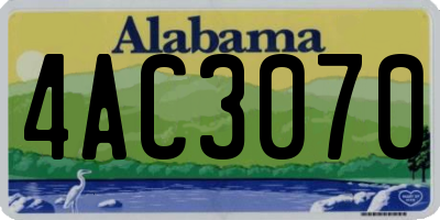 AL license plate 4AC3070