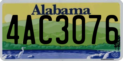 AL license plate 4AC3076