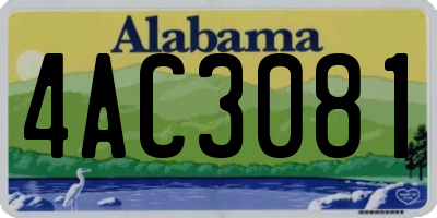 AL license plate 4AC3081