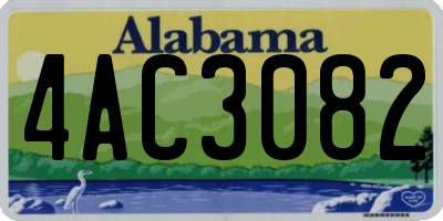 AL license plate 4AC3082