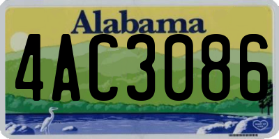 AL license plate 4AC3086