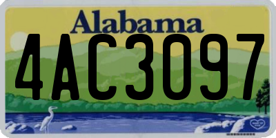 AL license plate 4AC3097