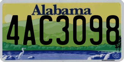 AL license plate 4AC3098
