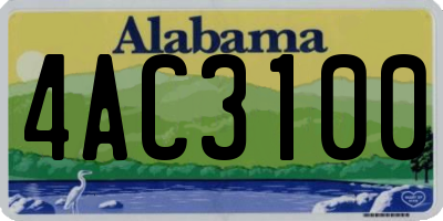 AL license plate 4AC3100